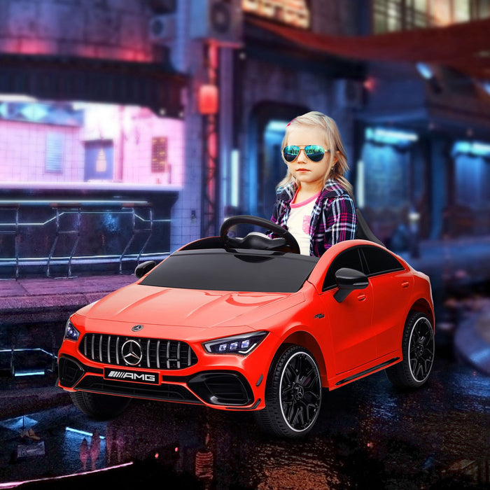 Qaba Mercedes-amg Cla 45 Licensed 12v Powered Ride-On Car, Battery Powered Kids Electric Car With Re
