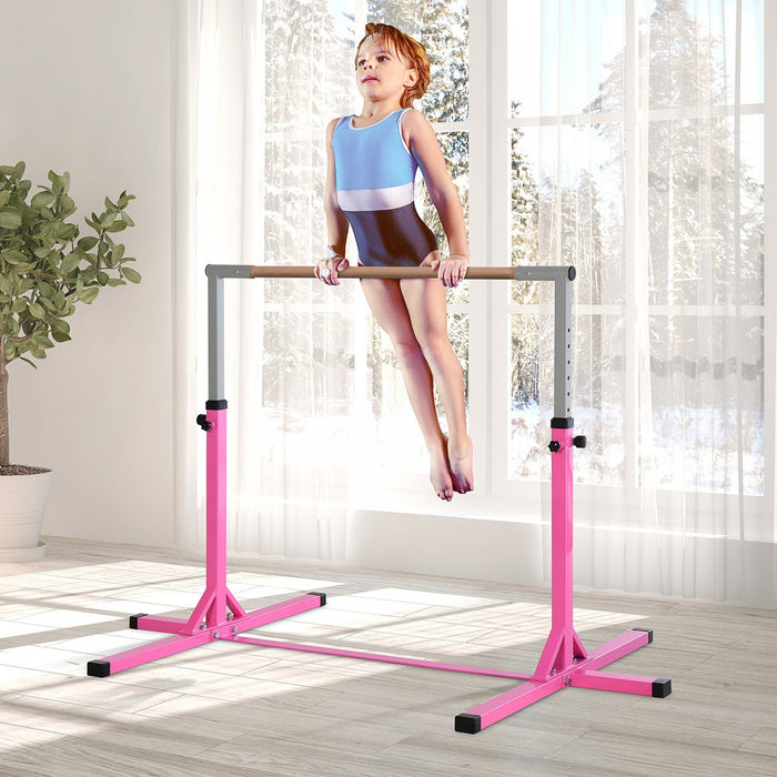 Soozier Professional Gymnastics Bar For Kids, Toddler Home Gymnastics Equipment With 13-level Adjust