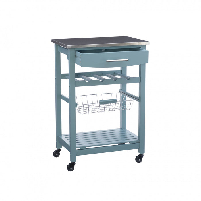 Clarke Kitchen Bar Cart - Blue