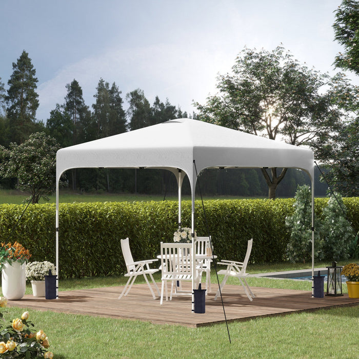 Outsunny 10' X 10' Pop Up Canopy Tent With Sand Bags, Upf 50+ Instant Sun Shelter, Tents For Parties