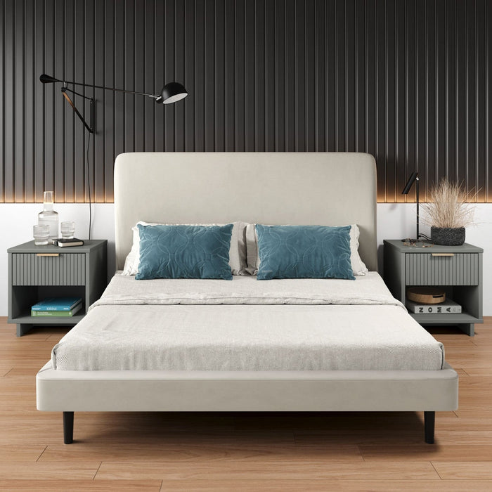 Granville Modern 18\" Nightstand in Light Gray (1-Drawer) - Set of 2 