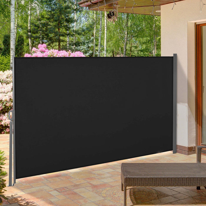 Outsunny 118\" X 63\" Retractable Side Awning Patio Outdoor Folding Privacy Screen With Resistance To 