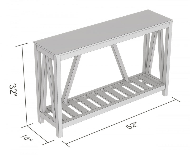 52” Console Table With 1 Shelf - Dark Taupe 