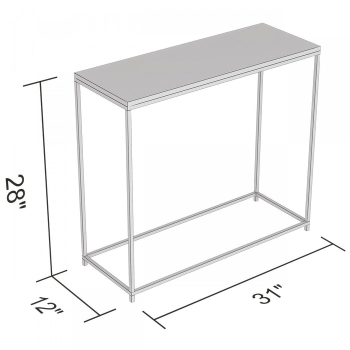 31” Modern Console Table - Brown Reclaimed Wood With Black Metal 
