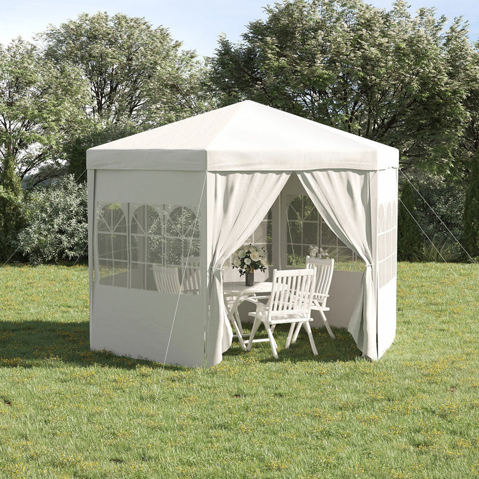 Outsunny 13 Ft. Gazebo Canopy Party Tent With 6 Removable Side Walls With Windows And Doors For Outd