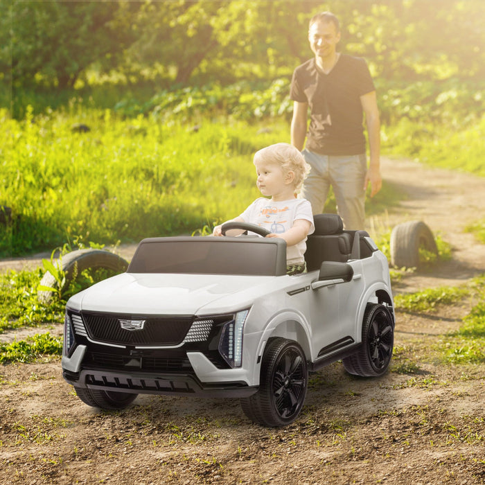 Qaba 2-seater Powered Ride-On Truck, 12v Cadillac Escalade Licensed Battery Powered Kids Electric Ca