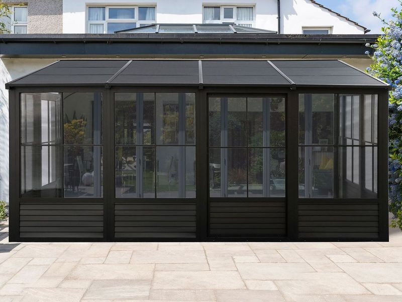 Florence - Wall Mounted Solarium 10x16 Metal Roof In Black