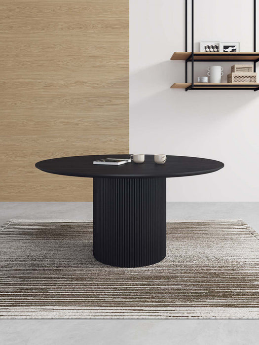 Hathaway Modern Industry Chic 59\" Round Dining Table in Black 