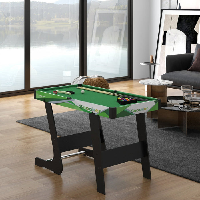 Soozier 41\" Folding Pool Table Set With Cues, Balls, Chalk, Triangle, Brush