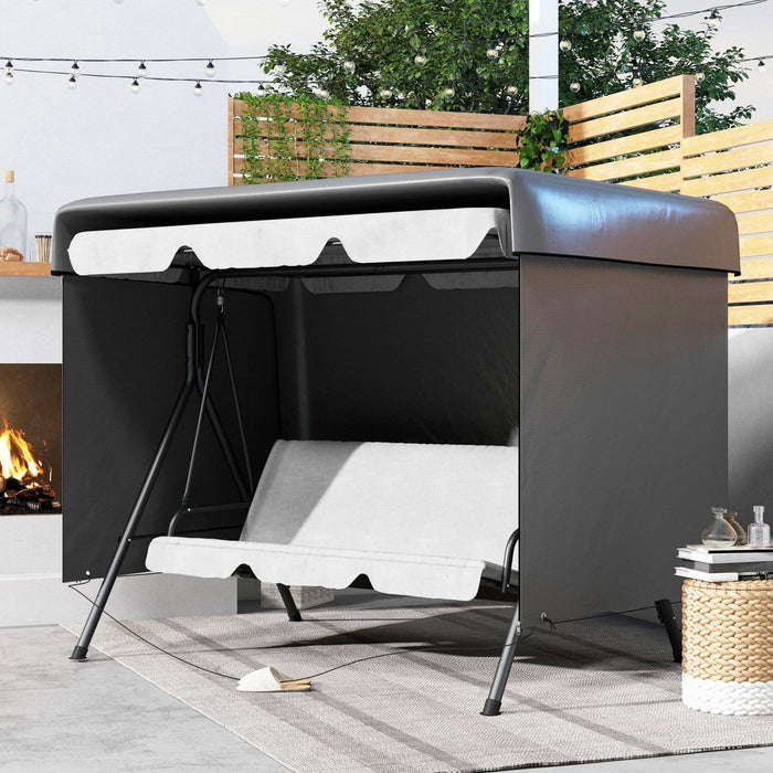 Outsunny 3-seater Patio Swing Cover, 85" X 61" X 59", Dark Grey