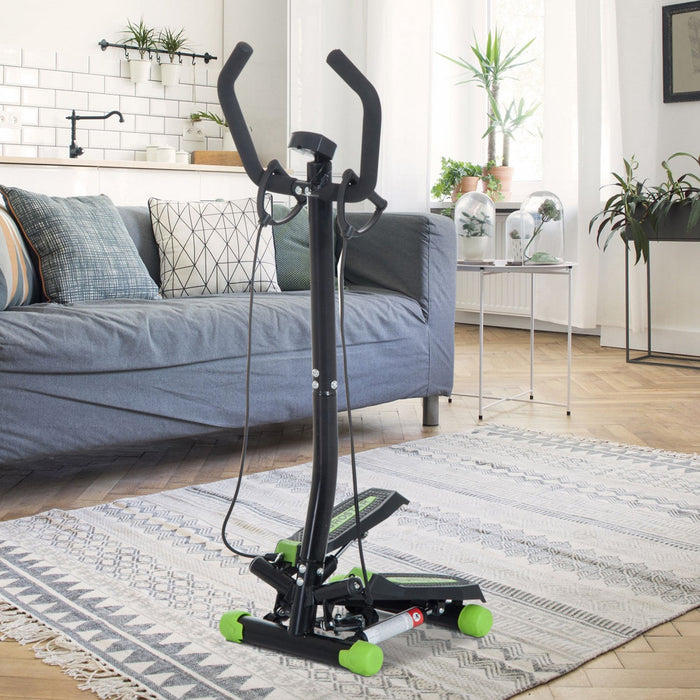 Soozier Adjustable Twist Stepper W/ Lcd Monitor And Resistance Bands, Stair Stepper Aerobic Body Wor