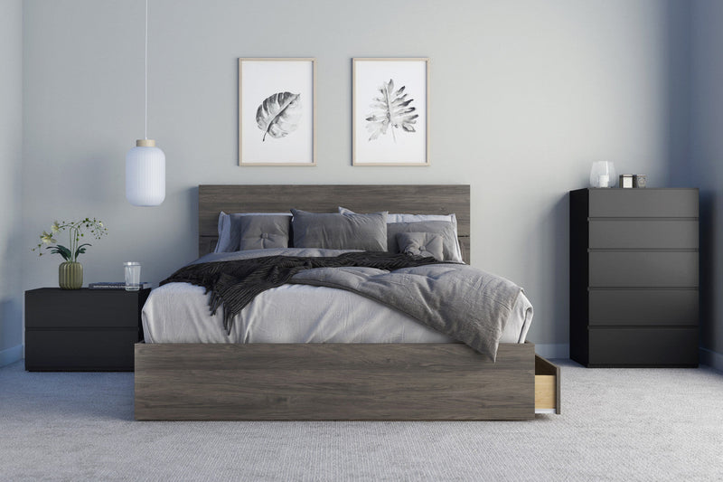 Nordika Queen Panel Headboard - Bark Grey 