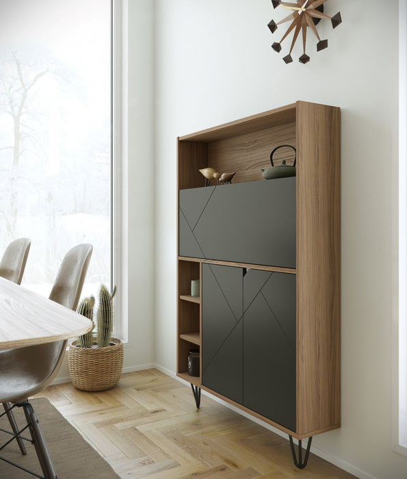 Nordika Secretary Desk - Nutmeg/Charcoal 