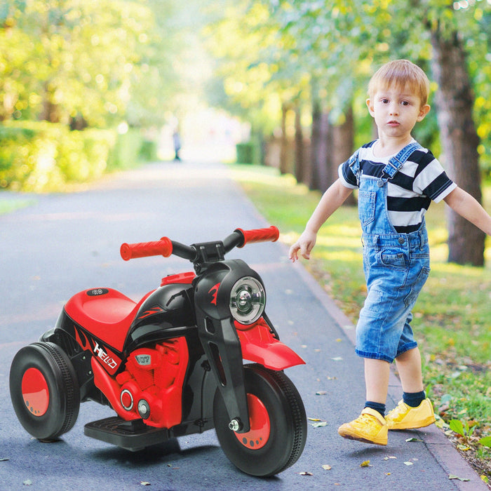 Qaba Electric Motorcycle, Powered Ride-On Bubble Car, 3 Wheels 6v Battery Powered Kids Motorcycle Wi
