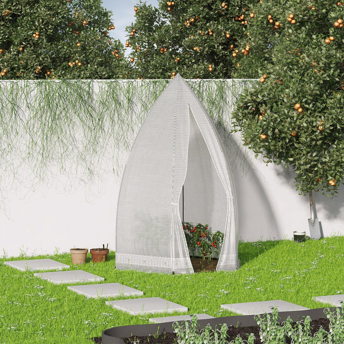 Outsunny 55\" X 55\" X 71\" Greenhouse Portable Hot House For Plants With Zippered Door For Outdoor, Ga