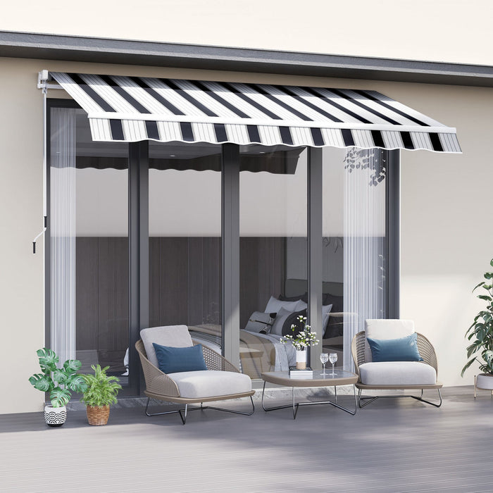 Outsunny 8' x 7' retractable awning, patio awnings, sunshade shelter with 280g/m² Uv & Water-resista