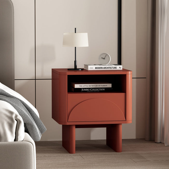 Ella Modern 20\" Nightstand in Terracotta (1-Drawer) 