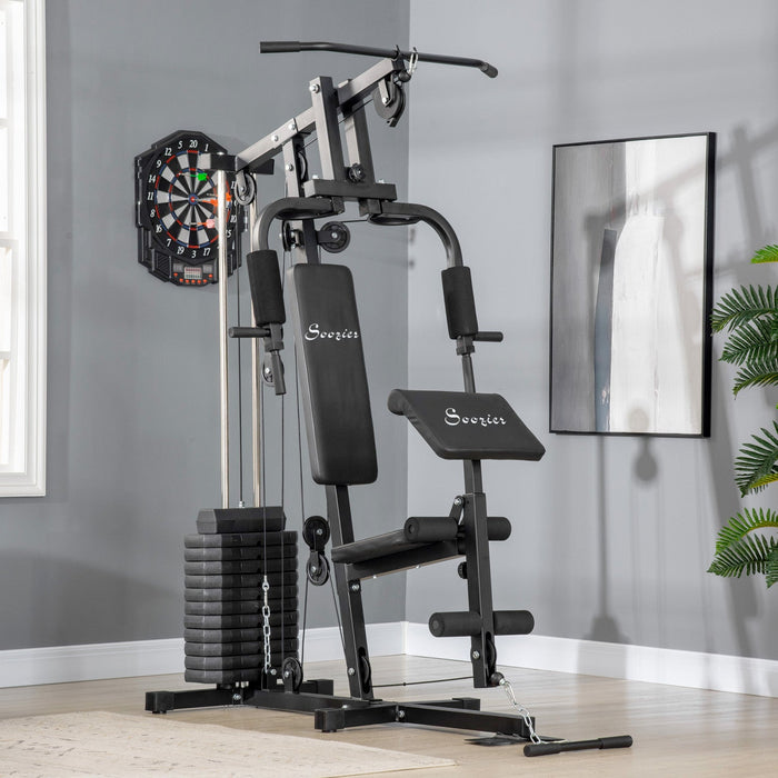 Soozier Home Gym Equipment Weight Training Machine, Multifunction Workout Machine With 143lbs Weight
