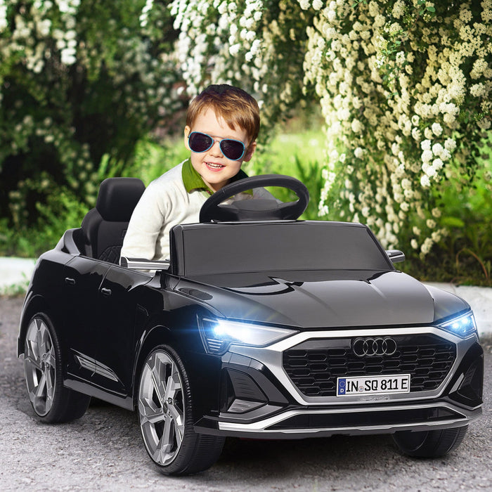 Qaba Audi Q8 Etron Sportback Licensed Powered Ride-On Car, 12v Battery Powered Kids Electric Car Wit
