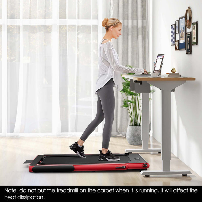 Superfit 2.25hp 2 In 1 Folding Treadmill Jogging Machine W/app Control Red