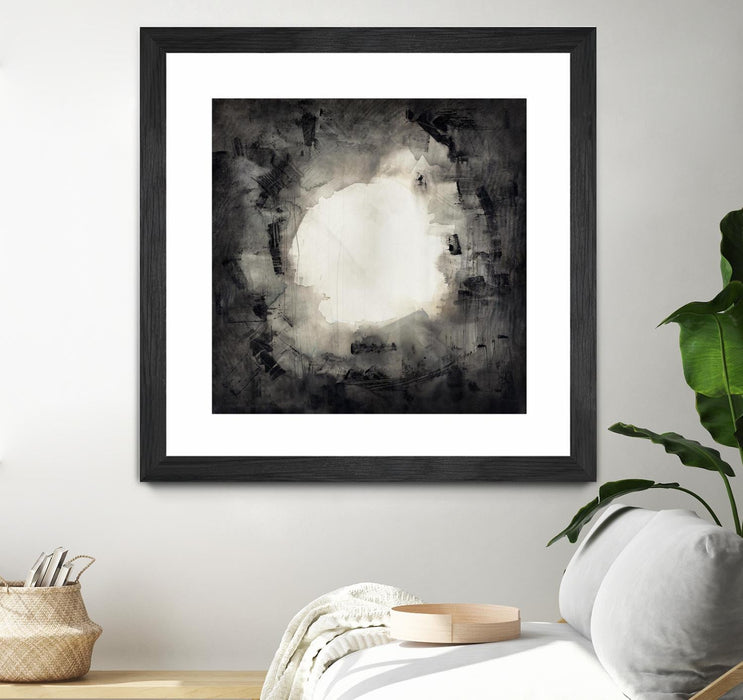 \"Positives And Negatives Ii\" Matted and Framed Black 30x30 Wall Art