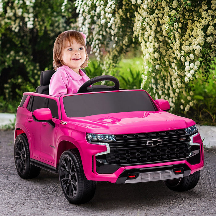 Aosom 12v Licensed Chevrolet Tahoe Powered Ride-On Car, Kids Ride On Car With Remote Control, 3 Spee