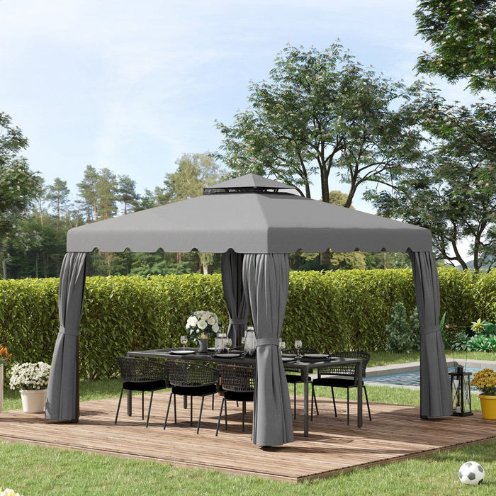 Outsunny 9.8' X 9.8' Gazebo Replacement Canopy, Gazebo Top Cover With Double Vented Roof For Garden 