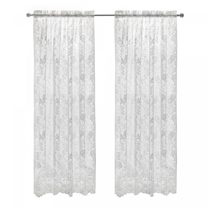 Habitat Limoges White Sheer Rod Pocket Curtain Panel - 55 x 63