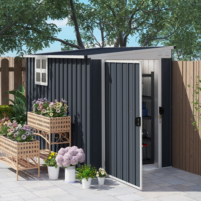 Outsunny 4' X 8' Metal Tool Shed, Outdoor Shed With Window And 2 Vents