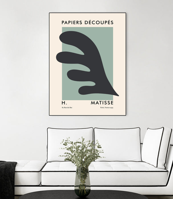 \"Papiers Découpés Vi\" Canvas Framed Black 30x40 Wall Art