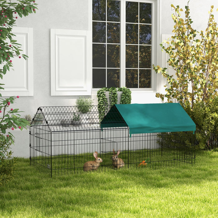 Pawhut 73\" Small Animal Cage, Pet Playpen For Chicken, Rabbits, Chinchillas, Outdoor Small Animal Pl