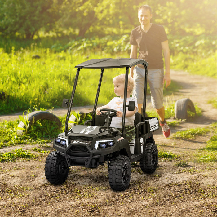 Qaba 2 Seater Electric Car For Kids, 24v Battery Powered Ride-On Kids Electric Car W/ Remote Control