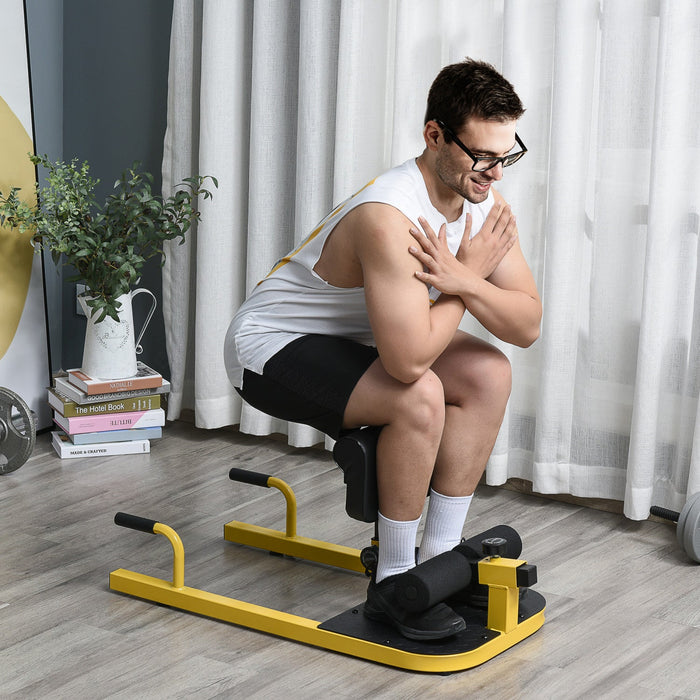 Soozier Adjustable Squat Machine With Push Up Bars, Multifunction Deep Sissy Squat Machine Leg Exerc