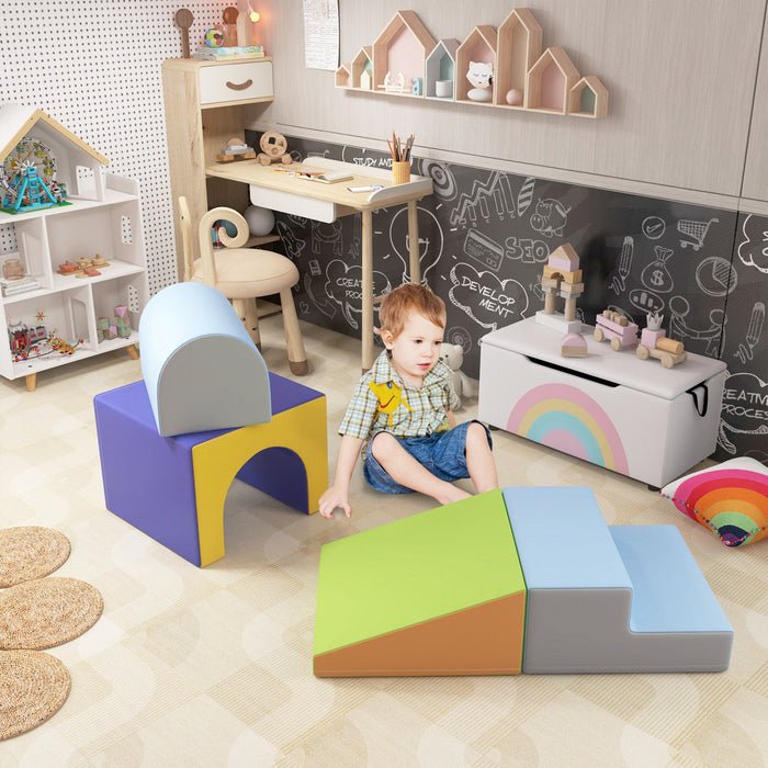 Qaba Foam Climbing Blocks For Toddlers, Kids Modular Play Set For Baby Children, Soft Play Equipment