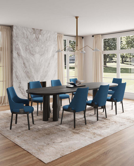 Kara Modern 8-Piece Dining Chair Set in Blue 