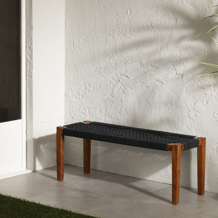 Agave Rope Bench - Black/Natural