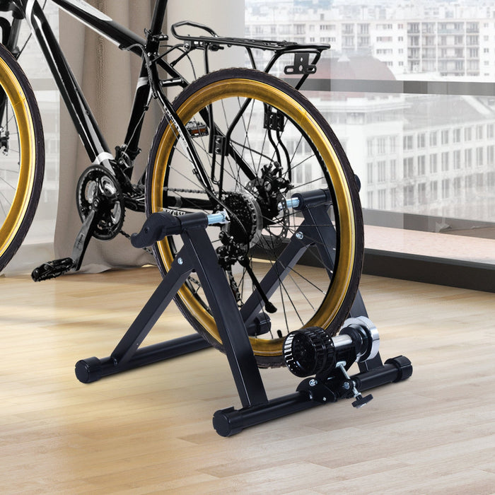 Soozier Foldable Indoor Bike Trainer, Stationary Bicycle Stand For Riding Exercise, 26-28\" & 700c Wh