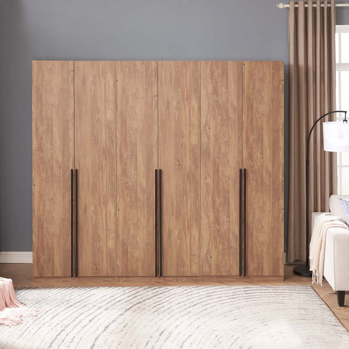 Lee Modern 32\" Wardrobe Closet in Golden Brown - Set of 3 Armoire 