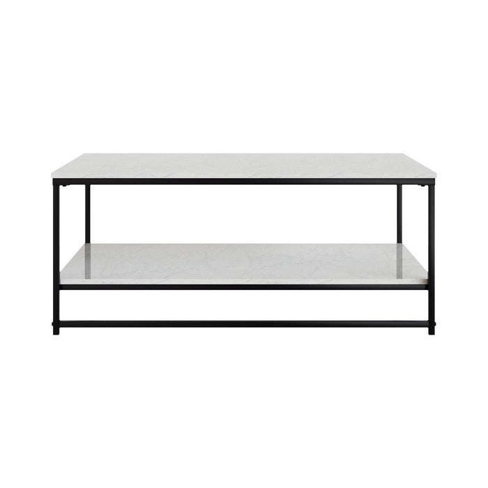 Nimbus Rectangular Coffee Table With Dual Marble Surfaces 
