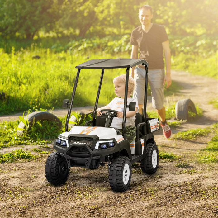 Qaba 2 Seater Electric Car For Kids, 24v Battery Powered Ride-On Kids Electric Car W/ Remote Control