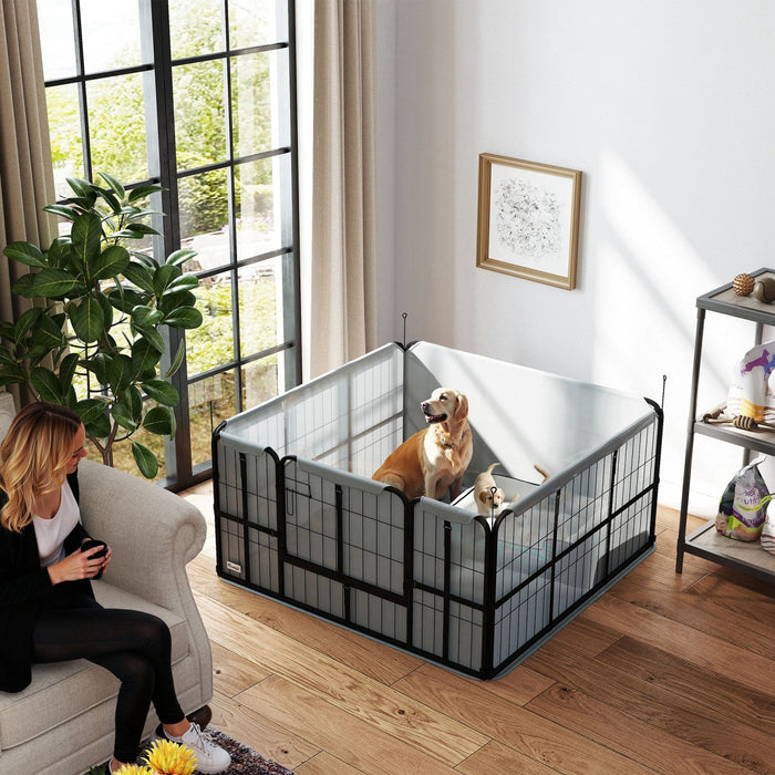 Pawhut Whelping Box For Dogs And Puppies, 48\" X 48\" X 23.5\", Puppy Playpen With 600d Windproof Oxfor