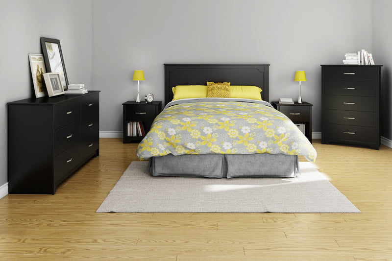 Fusion 1-Drawer Nightstand - Pure Black 