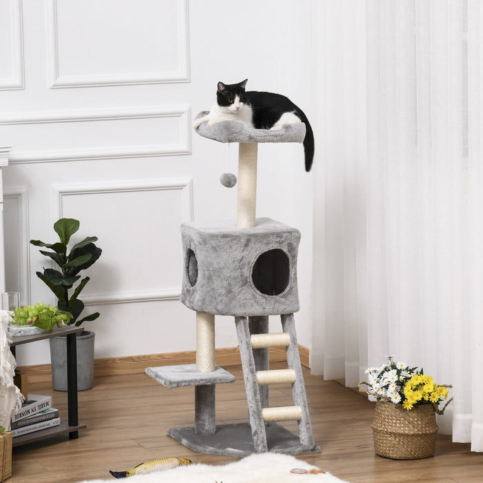 Pawhut 47 Inches Cat Tree, Multi-level Cat Tower With Condo, Cat Climbing Activity Center With Sisal