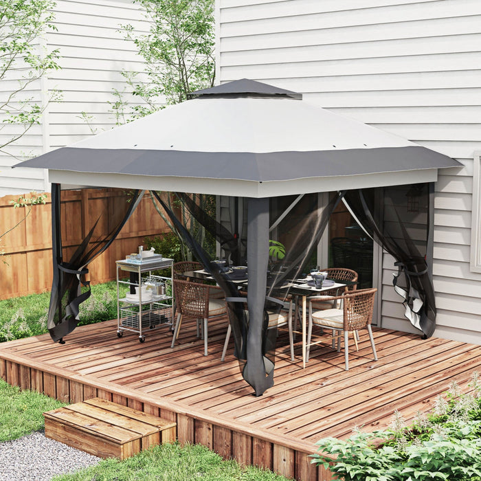 Outsunny 12' X 12' Foldable Pop-up Party Tent Instant Canopy Sun Shade Gazebo Shelter Steel Frame Ox