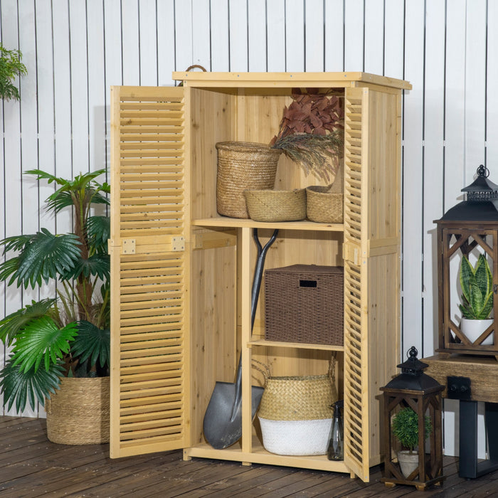 Outsunny 3' X 5' Wooden Garden Storage Shed, Sheds & Outdoor Storage With Asphalt Roof & 2 Large Woo