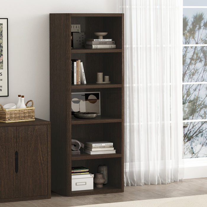 Rivington Modern 28\" Open Bookcase in Dark Walnut 