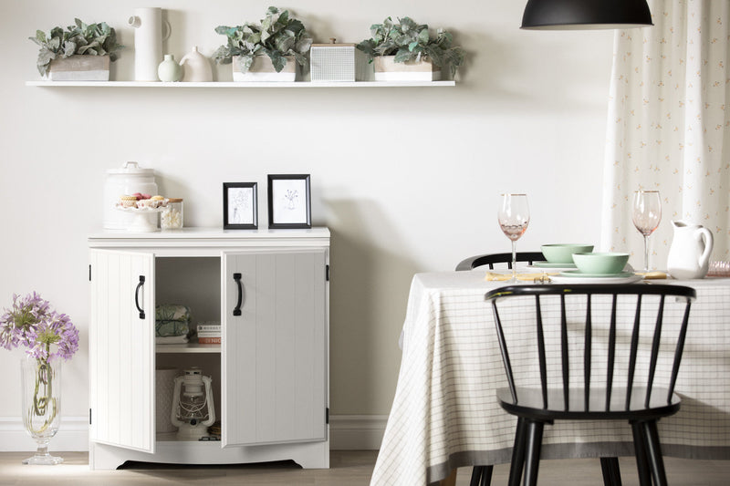 Farnel 2-Door Storage Cabinet - Pure White 