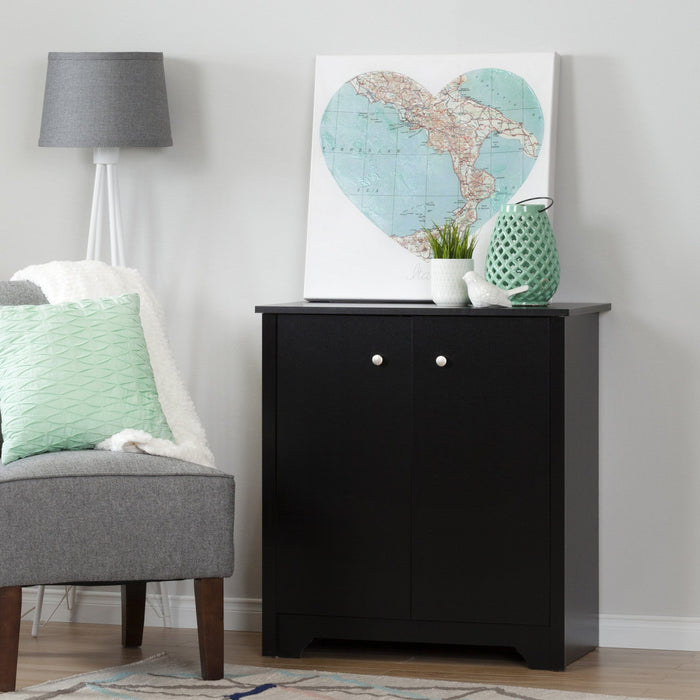 Vito Small 2-door Storage Cabinet - Pure Black 