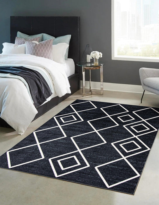 Kenza Blue Machine Washable Area Rug - 3'0\" x 5'0\"