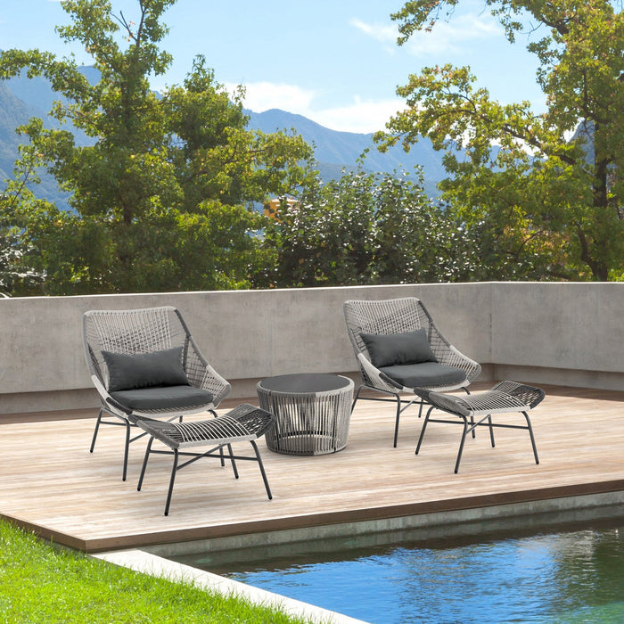 Ashland Modern 5-Piece Conversation Set in Gray 